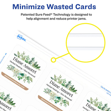 Avery Clean Edge Printable Square Cards with Sure Feed Technology, Rounded Corners, 2.5